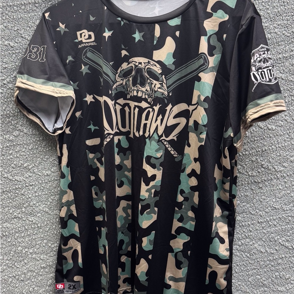 Camo Skull Kids Tee - Black and Green